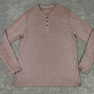 Free Fly Henley Shirt Men's Large Mauve Bamboo Flex Long Sleeve FF 011322